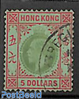 Hong Kong 1921 $5, WM Mult.Script-CA, Used, Used Stamps - Usados