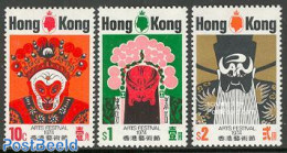 Hong Kong 1974 Art Festival 3v, Unused (hinged), Various - Folklore - Unused Stamps