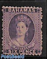 Bahamas 1863 Six Pence, Violet, Perf. 12.5, Used, Used Stamps - Otros & Sin Clasificación