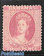 Bahamas 1882 4d, WM Crown-CA, Perf. 14, Unused Without Gum, Unused (hinged) - Otros & Sin Clasificación