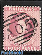 Bahamas 1882 4d Rosa, WM Crown-CA, Perf. 14, Used, Used Stamps - Otros & Sin Clasificación