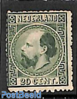 Netherlands 1867 20c, Type II, Perf. 13.25:14, Without Gum, Unused (hinged) - Neufs