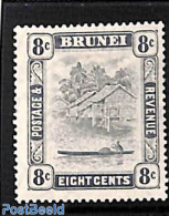 Brunei 1924 8c, WM Script.CA, Stamp Out Of Set, Unused (hinged), Transport - Ships And Boats - Bateaux