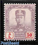 Malaysia 1904 Johore, 50c, WM Single Rose, Stamp Out Of Set, Unused (hinged) - Otros & Sin Clasificación