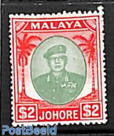 Malaysia 1949 Johore, 2$, Stamp Out Of Set, Mint NH - Altri & Non Classificati
