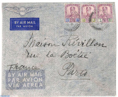 Malaysia 1938 Airmail Letter To Paris, Postal History - Otros & Sin Clasificación