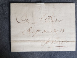 Lettre France Marque Postale 4 Déc 1811 Lettre De Paris A Paris Marque Du Facteur Taxe Manuel Rouge - 1801-1848: Voorlopers XIX