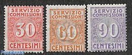 Italy 1913 Servizio Commissioni 3v, Mint NH - Otros & Sin Clasificación