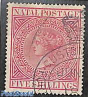 Natal 1874 5sh, Perf. 14, Used, Used Stamps - Natal (1857-1909)