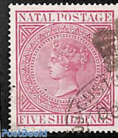 Natal 1874 5sh, Perf. 14, Used, Used Stamps - Natal (1857-1909)