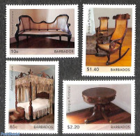 Barbados 2021 Antique Furniture 4v, Mint NH, Art - Art & Antique Objects - Barbados (1966-...)