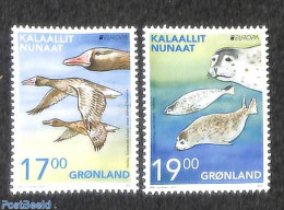 Greenland 2021 Europa, Endangered Species 2v, Mint NH, History - Nature - Europa (cept) - Birds - Ducks - Sea Mammals - Unused Stamps