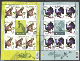 Slovenia 2021 Europa, Endangered Species 2 M/s, Mint NH, History - Nature - Europa (cept) - Birds - Cat Family - Slowenien