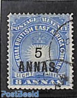 Kenia 1894 5 ANNAS On 8a Blue, Used, Used Stamps - Otros & Sin Clasificación