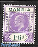 Gambia 1909 1s6d , WM Multiple Crown-CA, Stamp Out Of Set, Unused (hinged) - Gambie (...-1964)