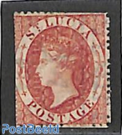 Saint Lucia 1860 1d, WM Star, Unused Without Gum, Unused (hinged) - St.Lucie (1979-...)