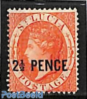 Saint Lucia 1881 2.5d, Stamp Out Of Set, Unused (hinged) - St.Lucia (1979-...)