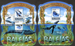 Mozambique 2015 Whales 2 S/s, Mint NH, Nature - Sea Mammals - Mozambique