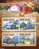 Guinea Bissau 2016 Prehistoric Water Animals 4v M/s, Mint NH, Nature - Prehistoric Animals - Vor- U. Frühgeschichte