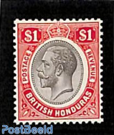 Belize/British Honduras 1925 1$, WM Script-CA, Stamp Out Of Set, Unused (hinged) - Brits-Honduras (...-1970)