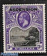 Ascension 1922 3sh, Stamp Out Of Set, Unused (hinged) - Ascensione