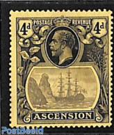 Ascension 1924 4d, Stamp Out Of Set, Unused (hinged), Transport - Ships And Boats - Schiffe