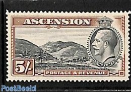 Ascension 1934 5sh, Stamp Out Of Set, Unused (hinged) - Ascensión