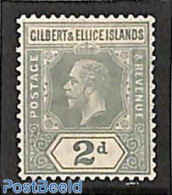 Gilbert And Ellice Islands 1912 2d, WM Multiple Crown-CA, Stamp Out Of Set, Unused (hinged) - Islas Gilbert Y Ellice (...-1979)