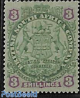 Rhodesia 1896 Br. South Africa Company, 3sh, Stamp Out Of Set, Unused (hinged), History - Coat Of Arms - Altri & Non Classificati