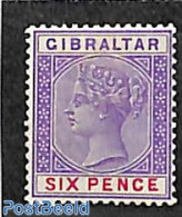 Gibraltar 1898 6p, Stamp Out Of Set, Unused (hinged) - Gibilterra
