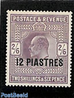 Great Britain 1902 Levant, 12p On 2/6sh, Stamp Out Of Set, Unused (hinged) - Neufs