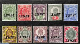 Great Britain 1905 Levant, Definitives 10v, Unused (hinged) - Neufs
