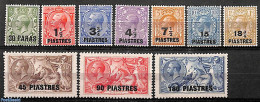 Great Britain 1921 Levant, Definitives 10v, Unused (hinged) - Nuevos