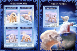 Mozambique 2014 Polar Bears 2 S/s, Mint NH, Nature - Bears - Mozambique