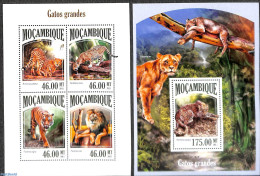 Mozambique 2013 Big Cats 2 S/s, Mint NH, Nature - Cat Family - Mozambique