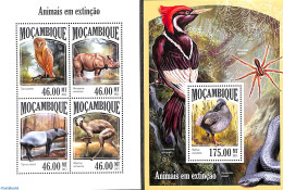 Mozambique 2013 Extinct Animals 2 S/s, Mint NH, Nature - Animals (others & Mixed) - Birds - Owls - Rhinoceros - Mozambique