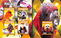 Mozambique 2016 Monkeys 2 S/s, Mint NH, Nature - Monkeys - Mosambik