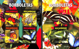 Mozambique 2016 Butterflies 2 S/s, Mint NH, Nature - Butterflies - Mosambik