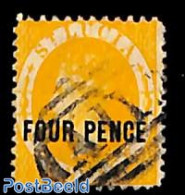 Saint Lucia 1884 FOUR PENCE, Perf. 12, Used, Used Stamps - St.Lucie (1979-...)