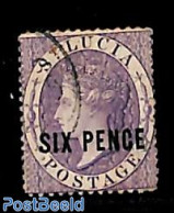 Saint Lucia 1884 SIX PENCE, Used, Used Stamps - St.Lucie (1979-...)
