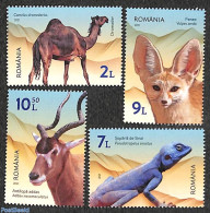 Romania 2021 Desert Animals 4v, Mint NH, Nature - Animals (others & Mixed) - Camels - Reptiles - Ongebruikt