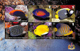 British Indian Ocean 2021 Angelfish 6v M/s, Mint NH, Nature - Fish - Peces