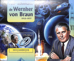 Mozambique 2012 Wernher Von Braun S/s, Mint NH, History - Transport - American Presidents - Space Exploration - Mozambique