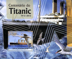 Mozambique 2012 Titanic S/s, Mint NH, Nature - Transport - Birds - Ships And Boats - Titanic - Barcos