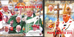 Mozambique 2012 Pope Benedict XVI 2 S/s, Mint NH, Religion - Pope - Religion - Papi