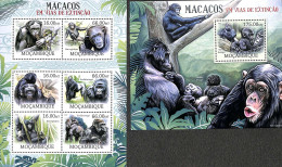 Mozambique 2012 Endangered Monkeys 2 S/s, Mint NH, Nature - Animals (others & Mixed) - Monkeys - Mozambique