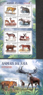 Mozambique 2012 Asian Extinct Animals 2 S/s, Mint NH, Nature - Animals (others & Mixed) - Cat Family - Deer - Rhinoceros - Mosambik