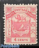 North Borneo 1883 4c, Perf. 12, Stamp Out Of Set, Unused (hinged), Transport - Ships And Boats - Barcos