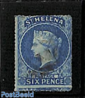 Saint Helena 1861 6d, Used, Rough Perf., Used Stamps - Sint-Helena