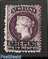 Saint Helena 1864 3d On 6d, Perf. 12.5, Bar=16.5mm, WM Crown-CC, Unused (hinged) - Isla Sta Helena